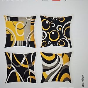 4pcs Geometric Nordic Abstract Pattern Linen Pillowcase, cover.